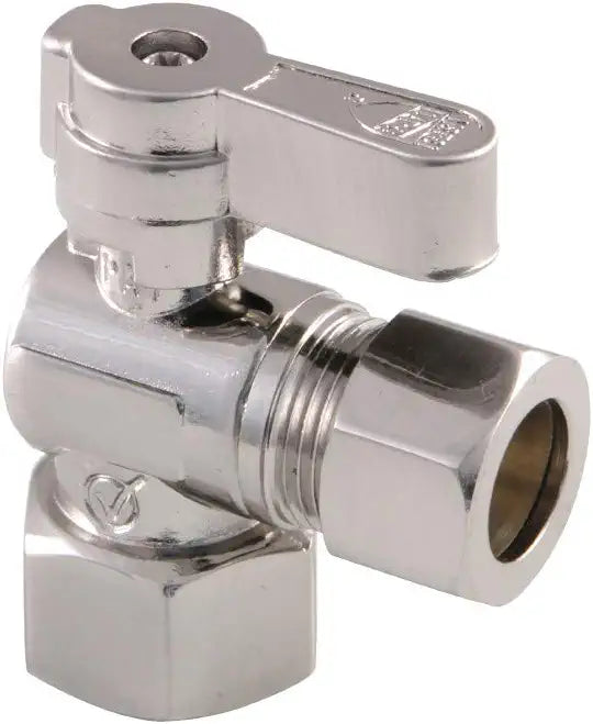 Kingston Brass KF4440SN Fip X 1/2 OD Comp Angle Stop Valve, Brushed Nickel