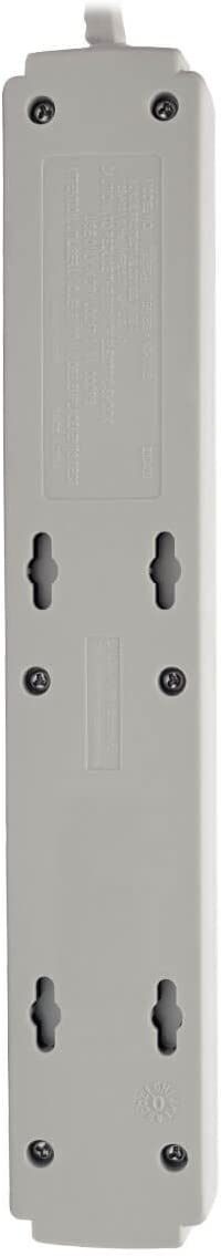 Tripp Lite 6 Outlet Surge Protector Power Strip, 4ft Cord, Lifetime Warranty &amp; $20,000 INSURANCE (TLP604), GRAY