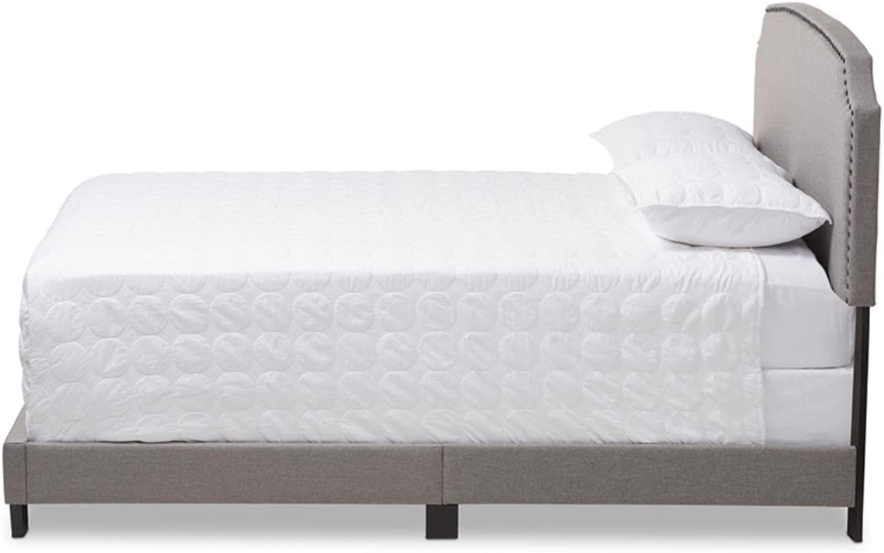 Baxton Studio Odette Modern and Contemporary Light Grey Fabric Upholstered Queen Size Bed