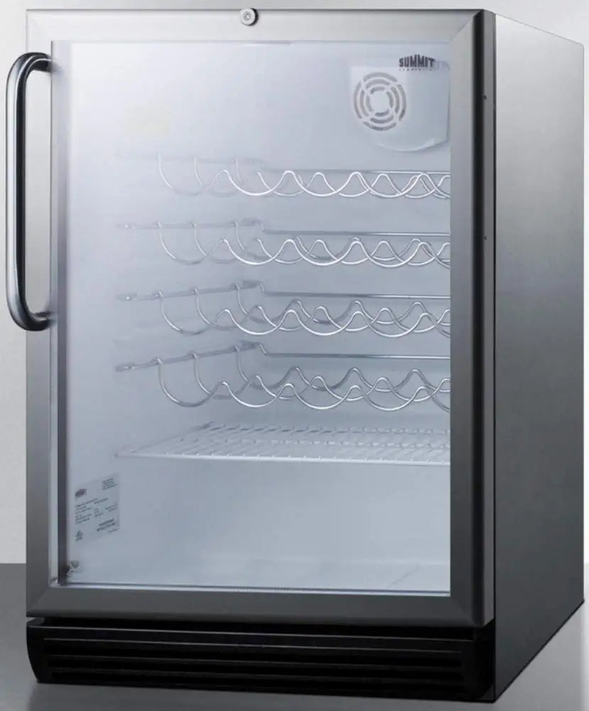 Summit SWC6GBLCSS Wine Chiller Beverage Refrigerator, Glass/Stainless Steel