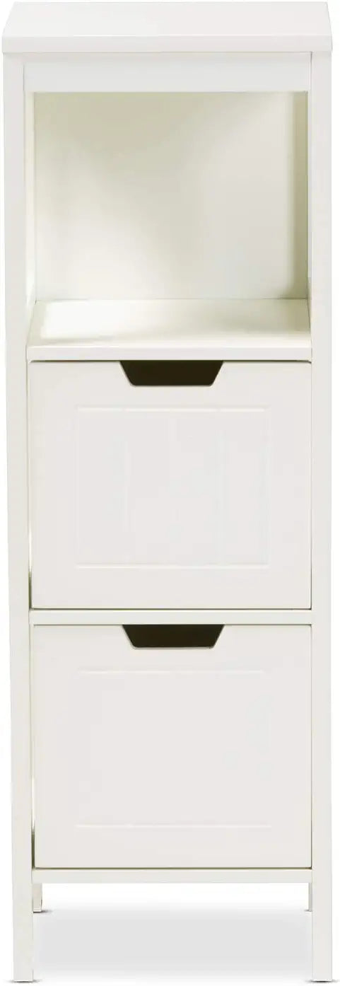 Baxton Studio Reuben Cottage and Farmhouse White Finished 2-Drawer Wood Storage Cabinet