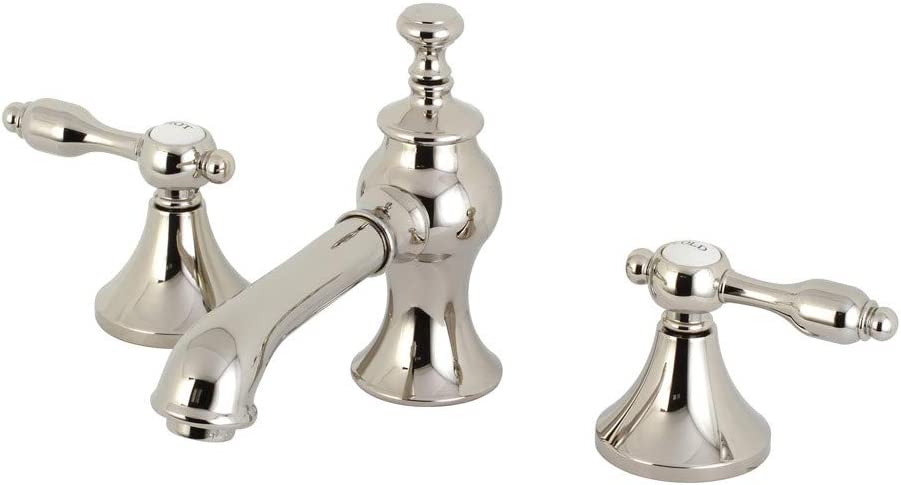 Kingston Brass KC7066TAL Tudor Widespread Bathroom Faucet, Polished Nickel