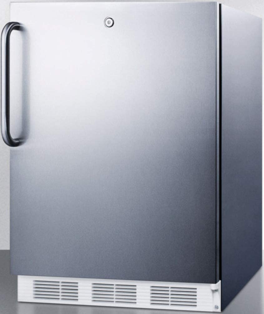 VT65MLCSS 24&#34; Medically Approved Upright Freezer with 3.5 cu. ft. Capacity Fully Finished Cabinet Factory Installed Lock Three Removable Storage Drawers and -25C Operation in Stainless Steel