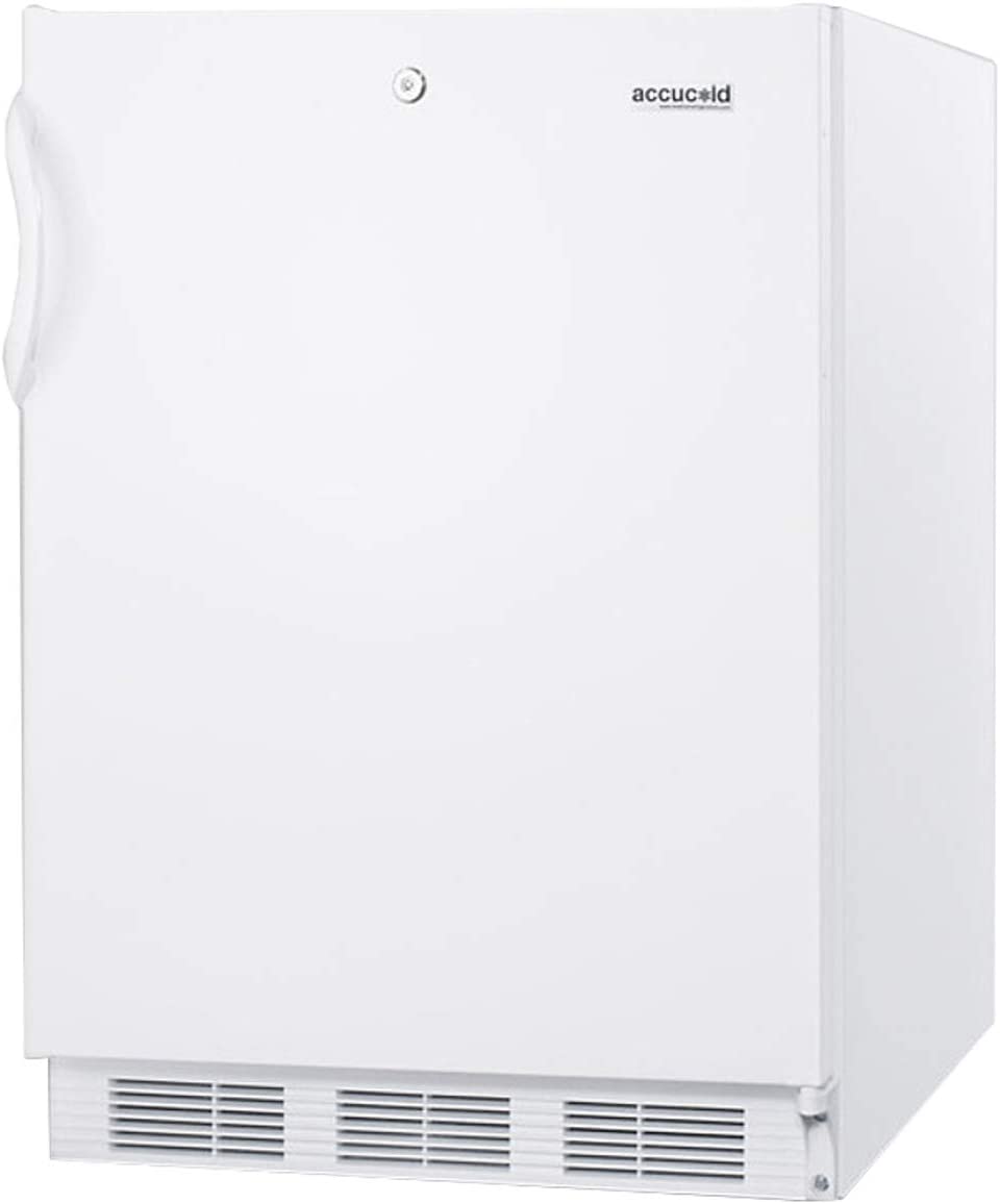 Summit Appliance FF7LWADA Accucold Commercial All-Refrigerator, ADA Compliant, 24&#34; Wide, Factory-installed Lock, Automatic Defrost, Hidden Evaporator, Adjustable Shelves, 5.5 cu.ft Capacity