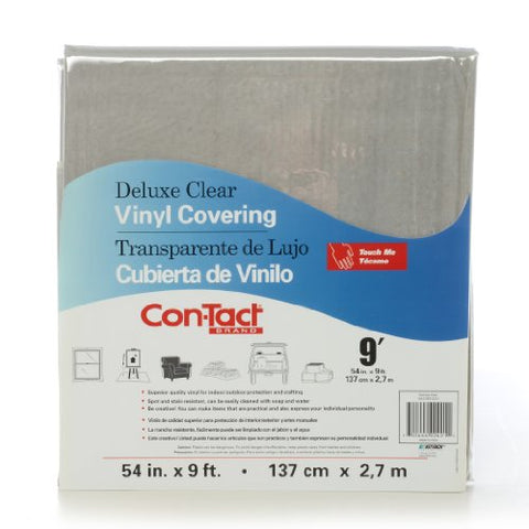 Con-Tact Brand Clear Vinyl Covering, Deluxe, 54&#34; x 9&#39;, KIT54C3P21206P