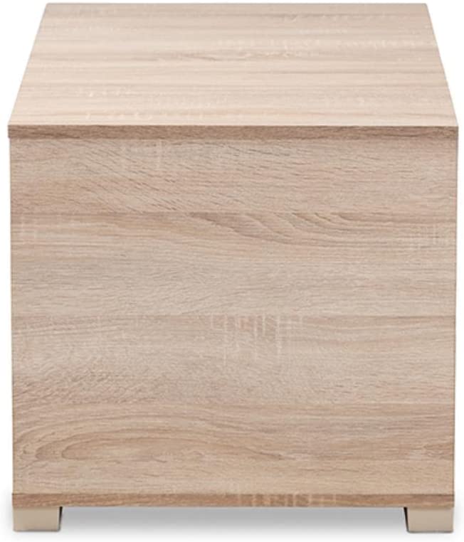 Baxton Studio Jasper Modern and Contemporary Oak Finished 2-Door Wood Cat Litter Box Cover House