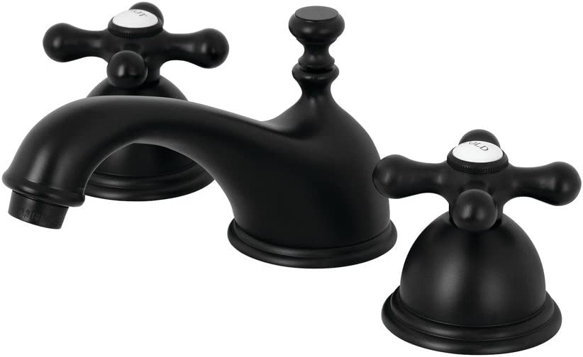 Kingston Brass KS3960AX Restoration Widespread Bathroom Faucet, Matte Black