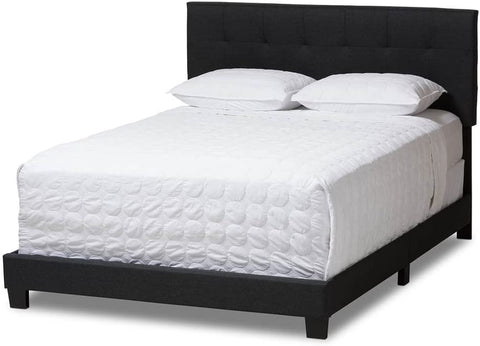 Baxton Studio Brookfield Modern and Contemporary Charcoal Grey Fabric King Size Bed