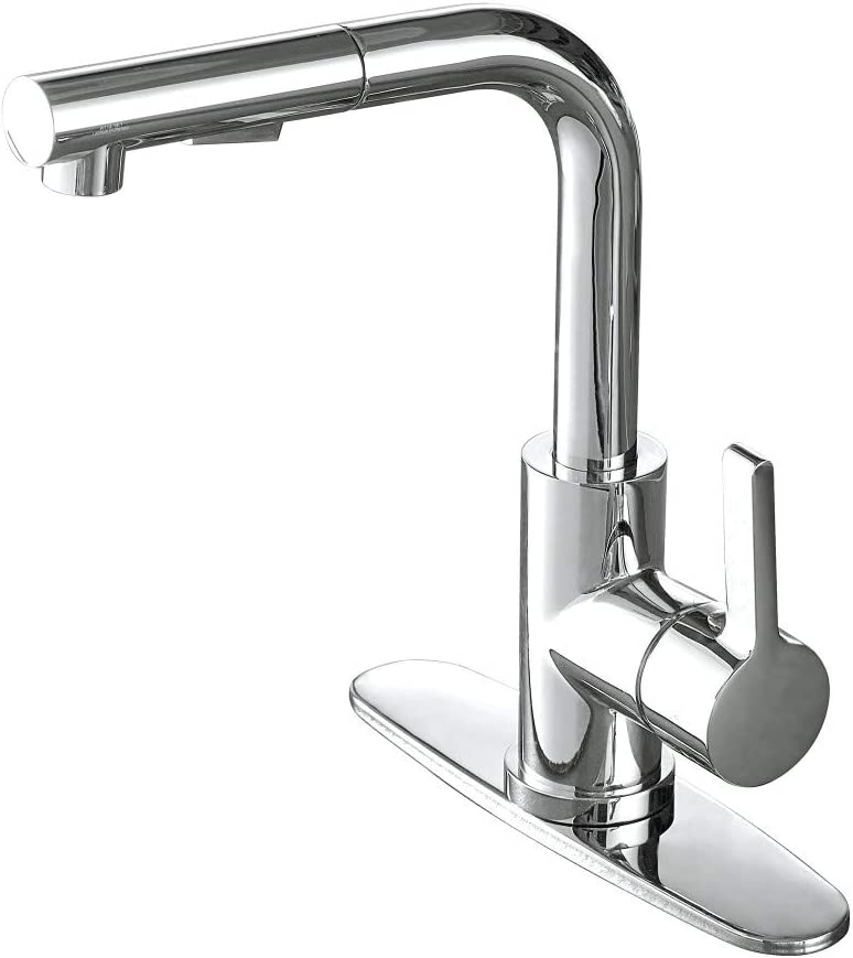 Kingston Brass LS2711CTL Continental Pull-Out Sprayer Kitchen Faucet, Polished Chrome