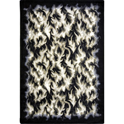 Joy Carpets Kaleidoscope Inferno Whimsical Area Rugs, 64-Inch by 92-Inch by 0.36-Inch, Charcoal