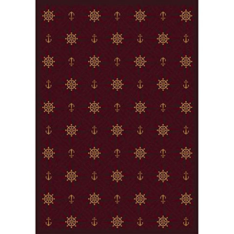 Joy Carpets Kaleidoscope Mariners Tale Whimsical Area Rugs, 64-Inch by 92-Inch by 0.36-Inch, Wine