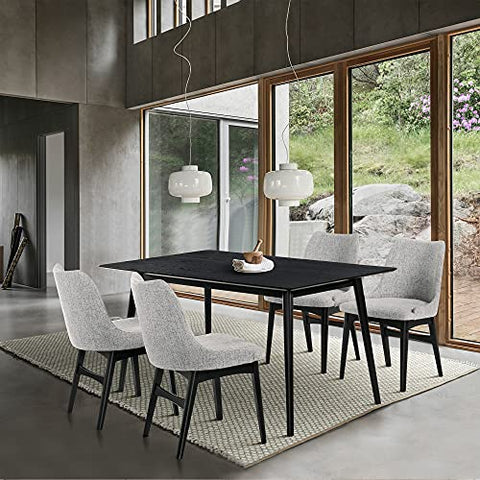 Armen Living Westmont and Azalea 5 Piece Dining Set, 59&#34; Rectangular, Grey/Black Wood