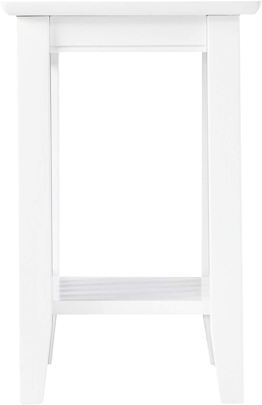 Atlantic Furniture AH13202 Mission End Table Chair Side Table, White