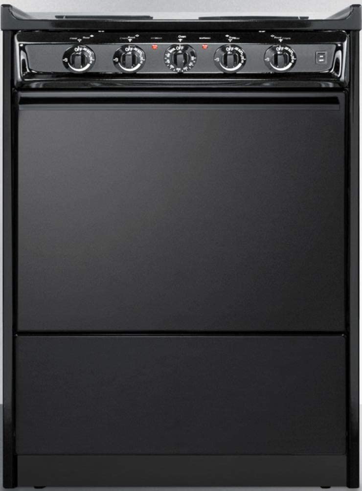 Summit TEM610CR 24&#34;&#34; Slide-In Electric Range with 4 Coil Elements 2.92 cu. ft. Capacity Chrome Drip Pans and Storage Compartment in Black