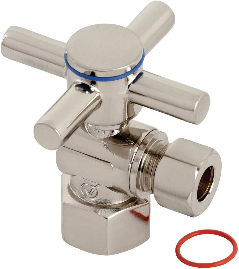 Kingston Brass CC43108DX Concord Angle Stop Valve, Brushed Nickel