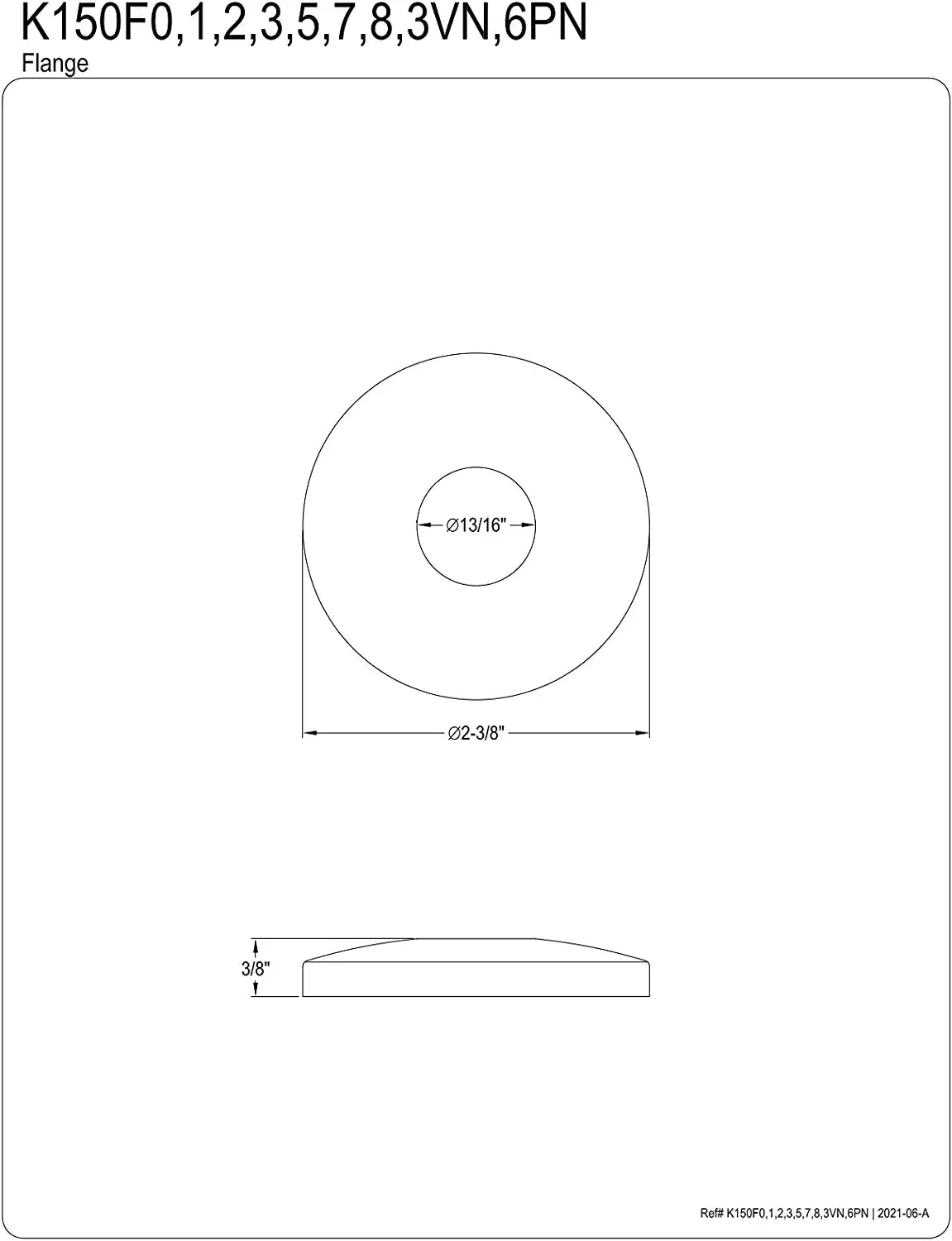 Showerscape K150F7 Trimscape Shower Arm Flange, Brushed Brass