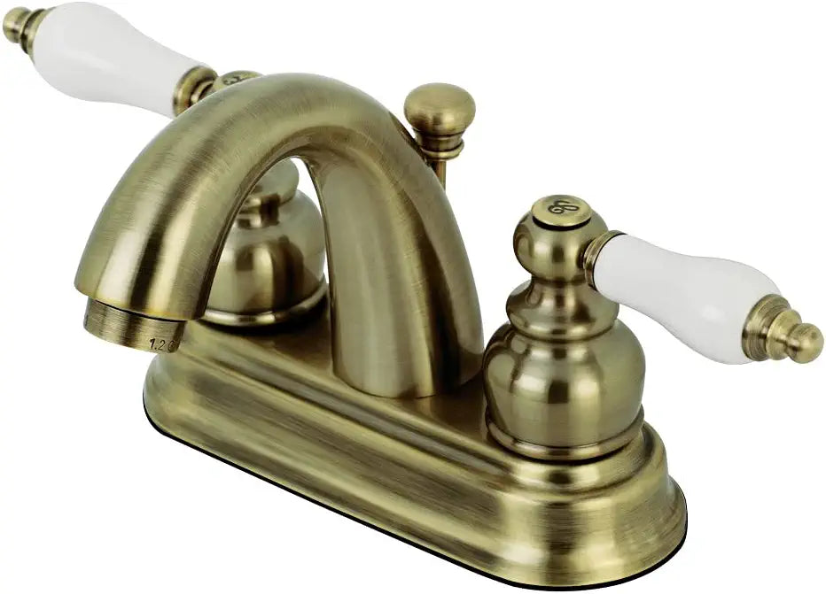 Kingston Brass KB5613PL Restoration 4-Inch Centerset Bathroom Faucet, Antique Brass