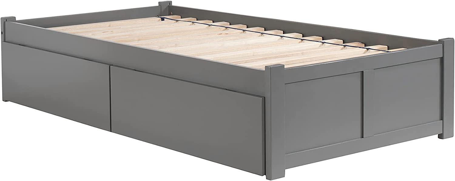 AFI Concord Platform Flat Panel Footboard and Urban Bed Drawers, King, Grey