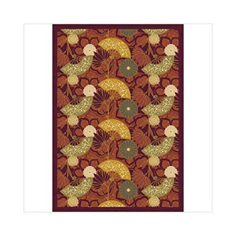 Joy Carpets Kaleidoscope Pacific Rim Whimsical Area Rugs, 64-Inch by 92-Inch by 0.36-Inch, Rust