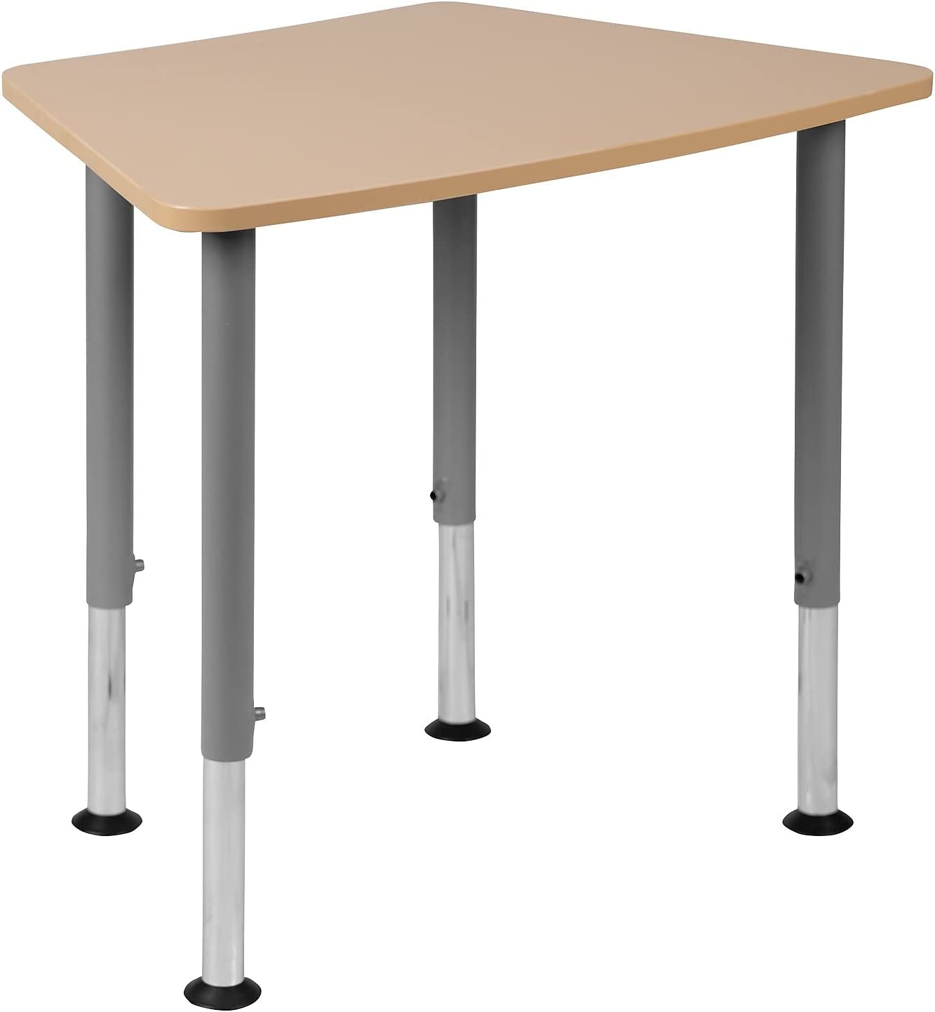 Flash Furniture Hex Natural Collaborative Student Desk (Adjustable from 22.3&#34; to 34&#34;) - Home and Classroom