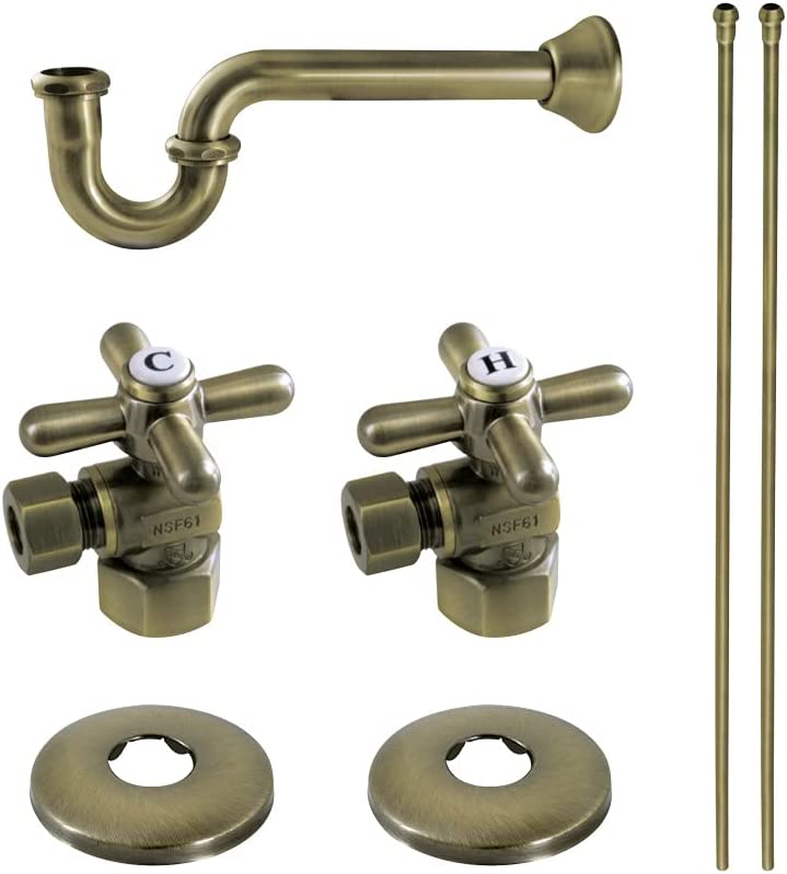 Kingston Brass KPK103P Trimscape Plumbing Supply Kit Combo, Antique Brass