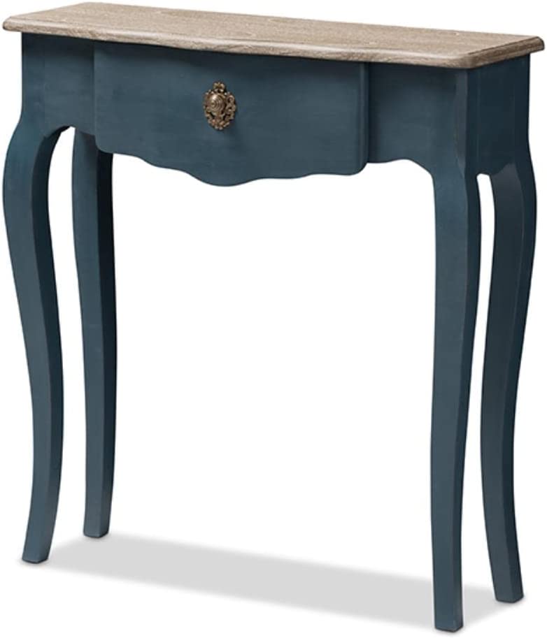 Baxton Studio Mazarine Classic and Provincial Blue Spruce Finished Console Table