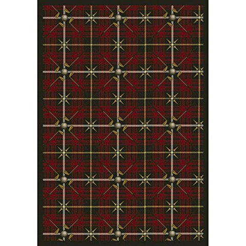 Joy Carpets Sports Fan Saint Andrews Area Rugs, 64-Inch by 92-Inch by 0.36-Inch, Tartan Green