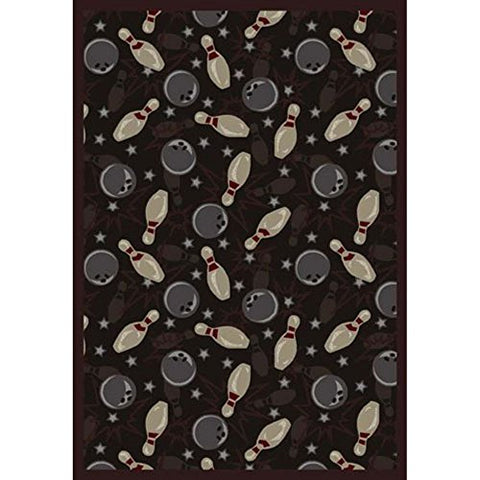 Joy Carpets Sports Fan Retro Bowl Area Rugs, 64-Inch by 92-Inch by 0.36-Inch, Chocolate