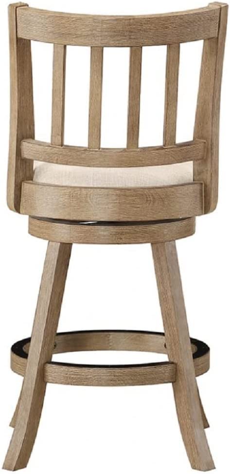 Boraam Sheldon Counter Height Stool, 1 Pack, 24-Inch, 1-Pack, Driftwood Wire-Brush and Ivory