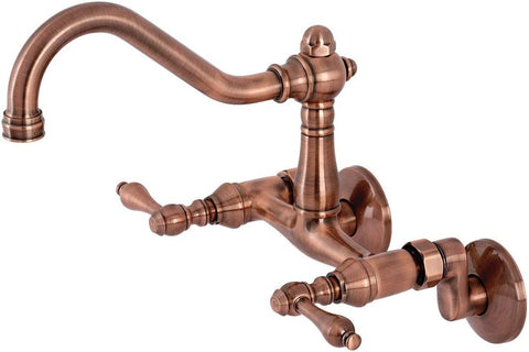 Kingston Brass KS322ALAC Vintage Kitchen Faucet, Antique Copper