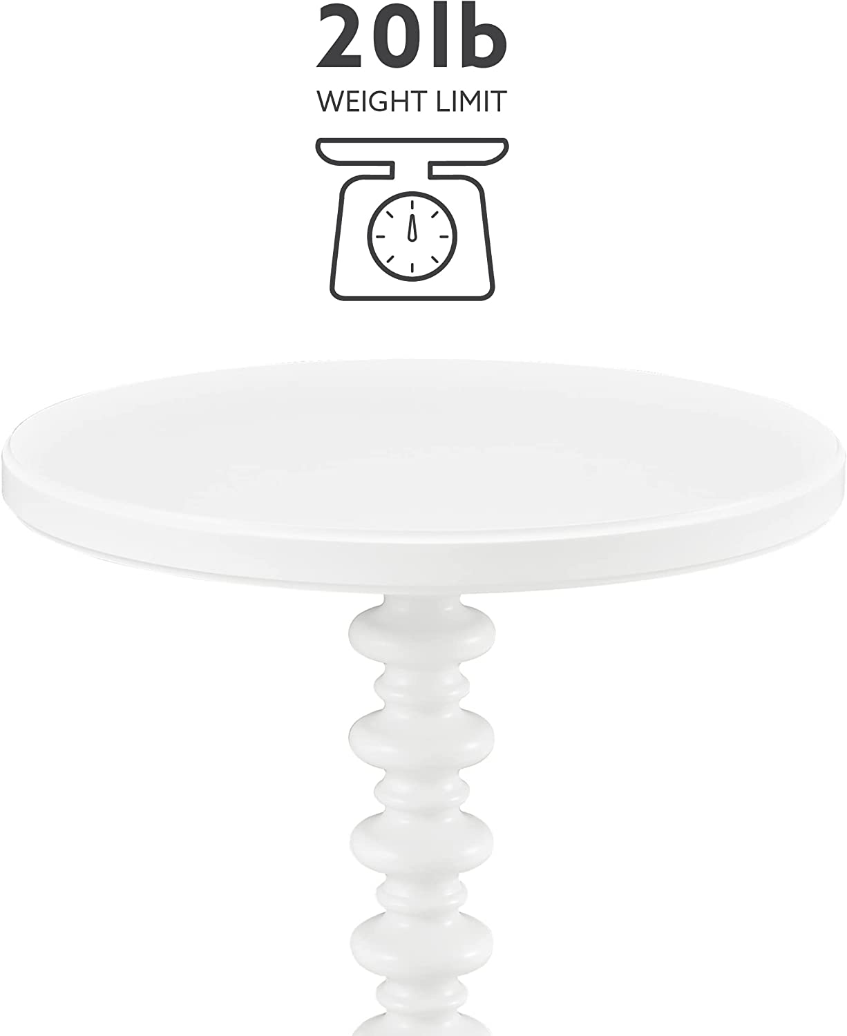 Powell Furniture Powell Round Spindle, White Table