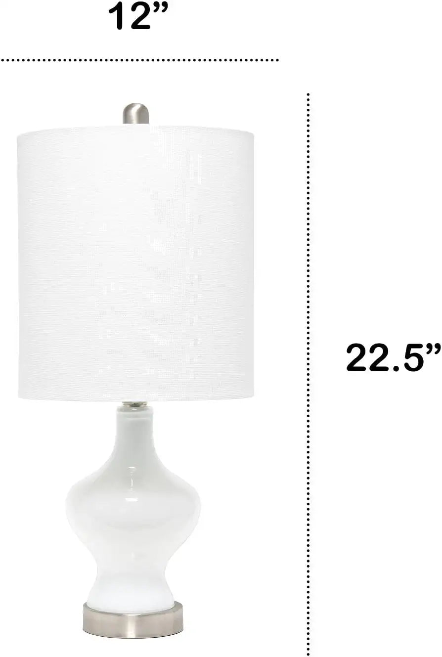 Lalia Home Contemporary Paseo Table Lamp with White Fabric Shade - White