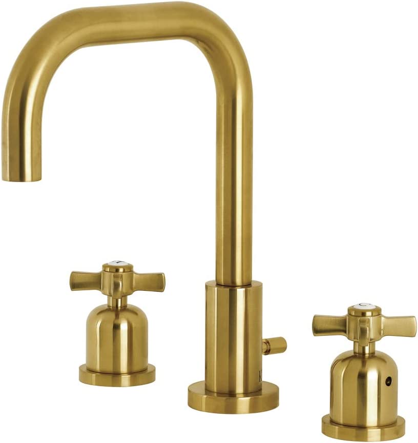 Kingston Brass FSC8933ZX Millennium Widespread Bathroom Faucet, Brushed Brass