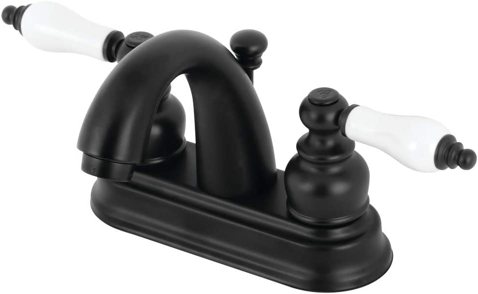 Kingston Brass KB5610PL Restoration 4&#34; Centerset Bathroom Faucet, Matte Black