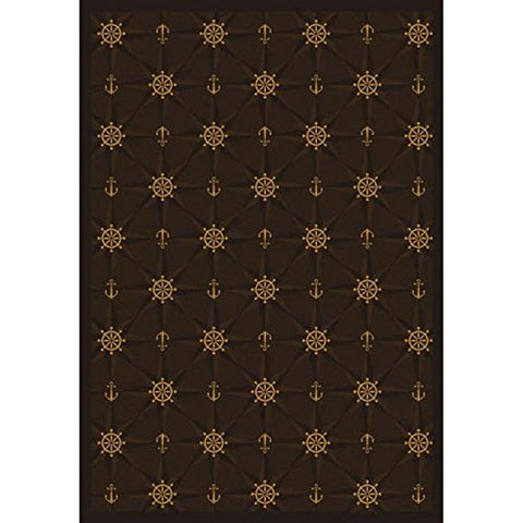 Joy Carpets Kaleidoscope Mariners Tale Whimsical Area Rugs, 92-Inch by 129-Inch by 0.36-Inch, Chocolate