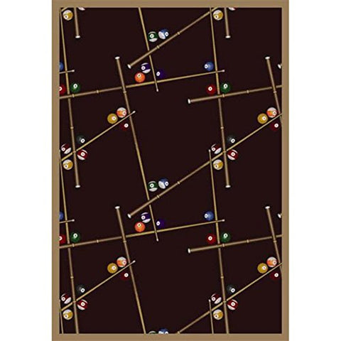 Joy Carpets Games People Play Snookered Gaming Area Rugs, 92-Inch by 129-Inch by 0.36-Inch, Burgundy