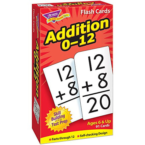 Trend Enterprises Math Flash Cards, Addition, 0 To 12, 3&#34;x5-7/8&#34;