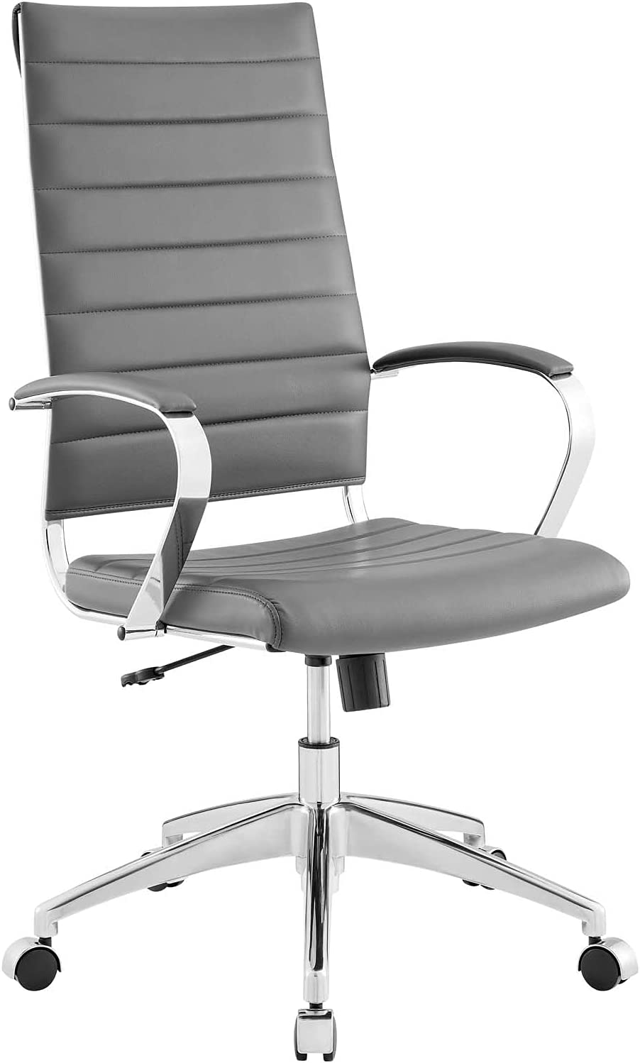 Modway Jive Ribbed High Back Tall Executive Swivel Office Chair With Arms In Red