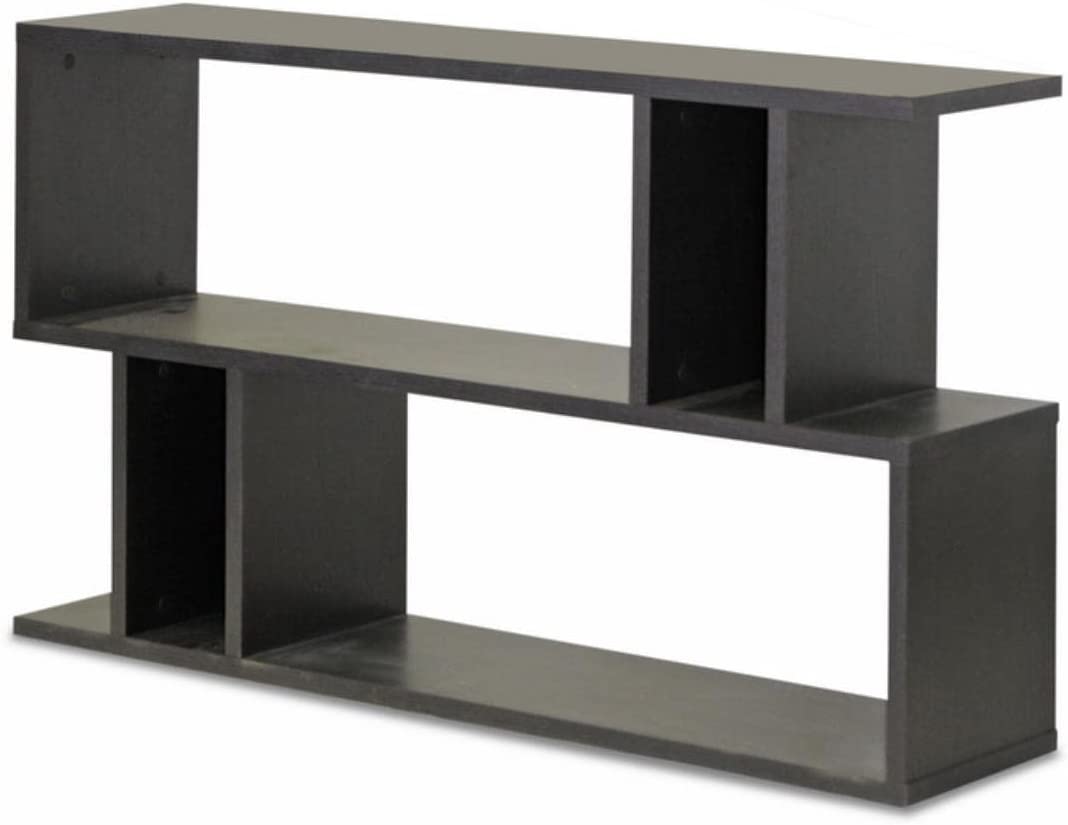 Baxton Studio Goodwin 2-Level Modern Bookshelf, Dark Brown