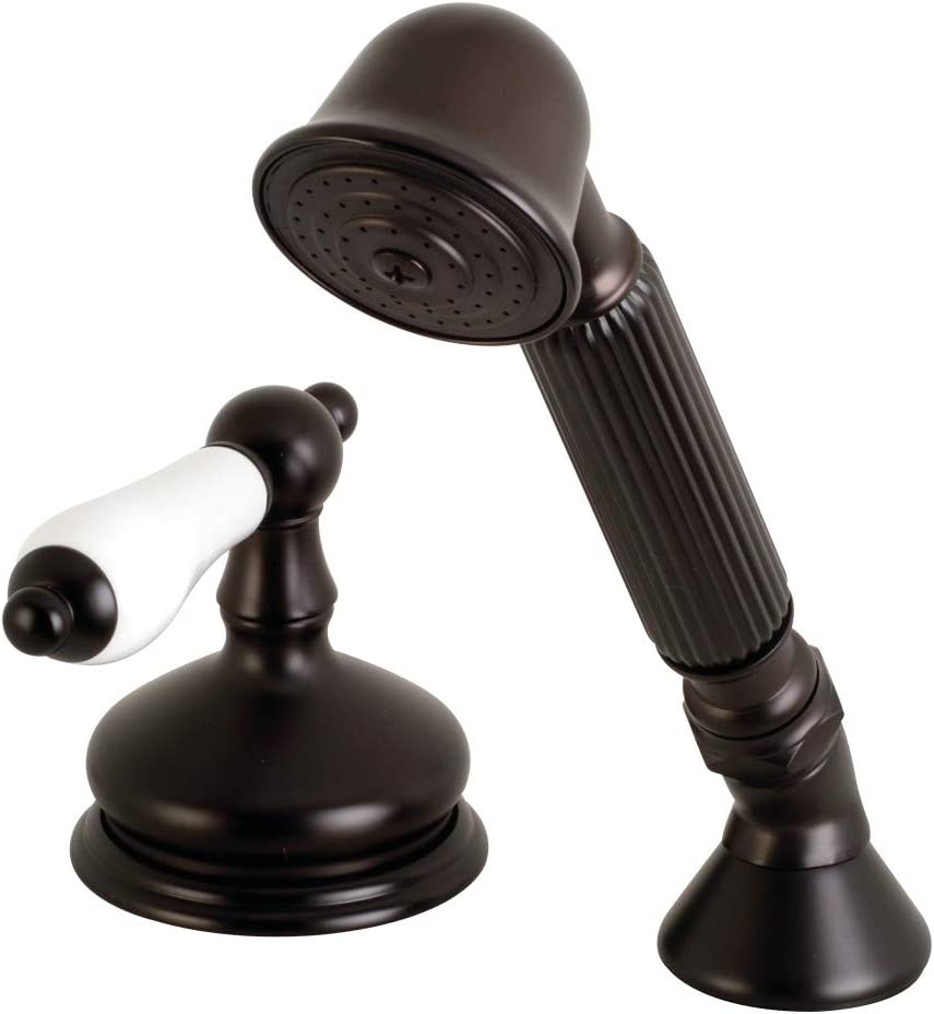 Kingston Brass KSK3335PLTR Deck Mount Hand Shower with Diverter for Roman Tub Faucet, Oil Rubbed Bronze