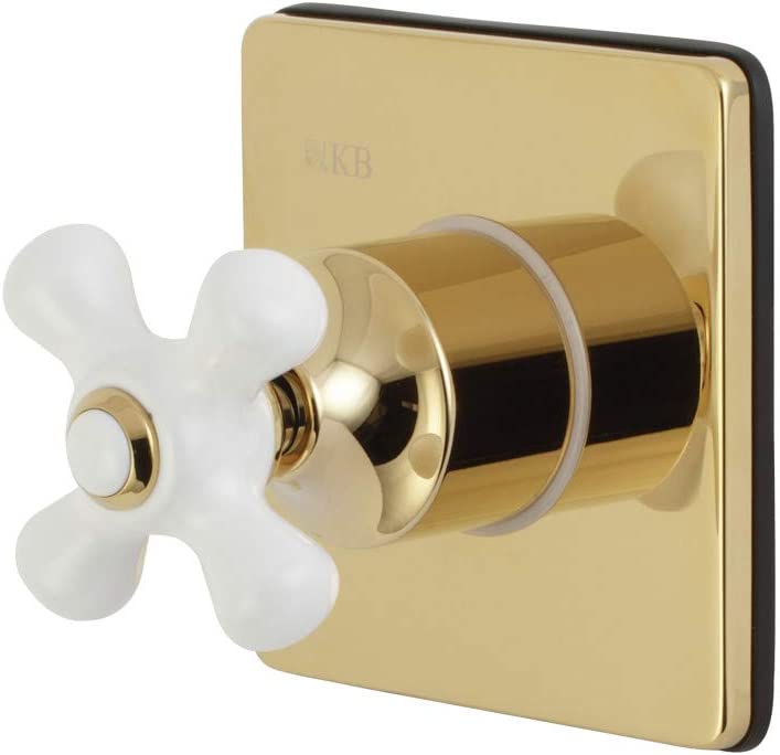 Kingston Brass KS3042PX Three-Way Diverter Valve with Trim Kit, Polished Brass