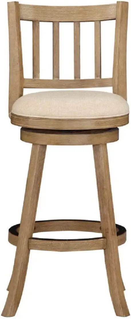 Boraam Sheldon Bar Height Stool, 1 Pack, 29-Inch, 1-Pack, Driftwood Wire-Brush and Ivory