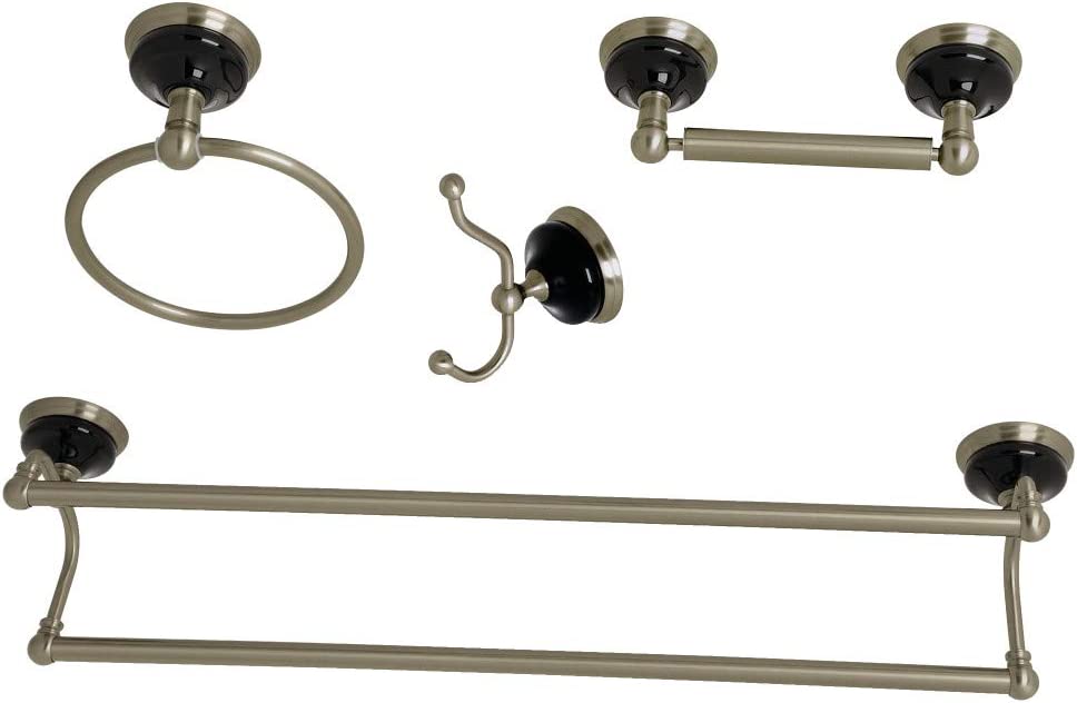 Kingston Brass BAK9113478BN Water Onyx Bathroom Hardware Set, Brushed Nickel