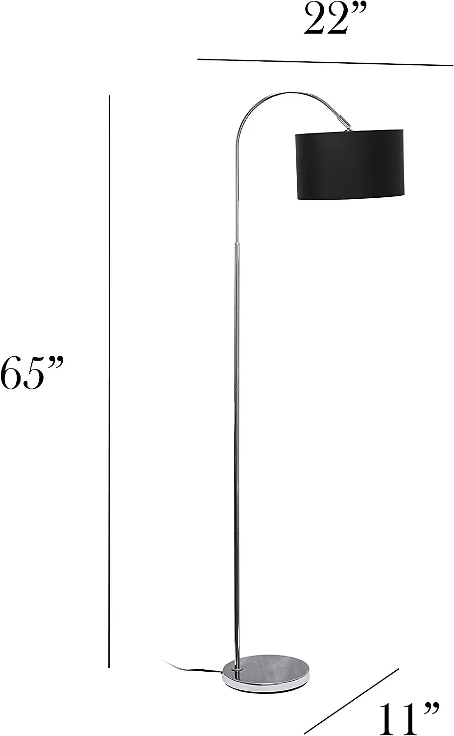 Simple Designs LF2005-BLK Floor Lamp, Black