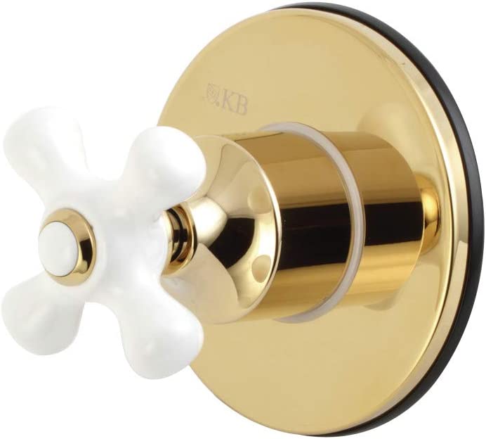 Kingston Brass KS3032PX Three-Way Diverter Valve with Trim Kit, Polished Brass