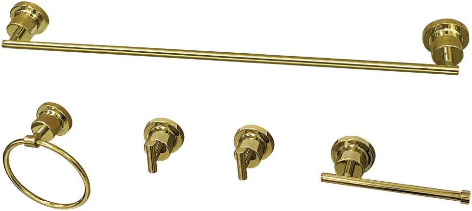 Kingston Brass BAH8230478PB Concord Bathroom Hardware Set, Polished Brass