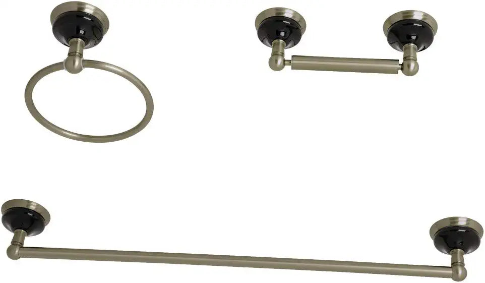 Kingston Brass BAK911148BN Water Onyx Bathroom Hardware Set, Brushed Nickel