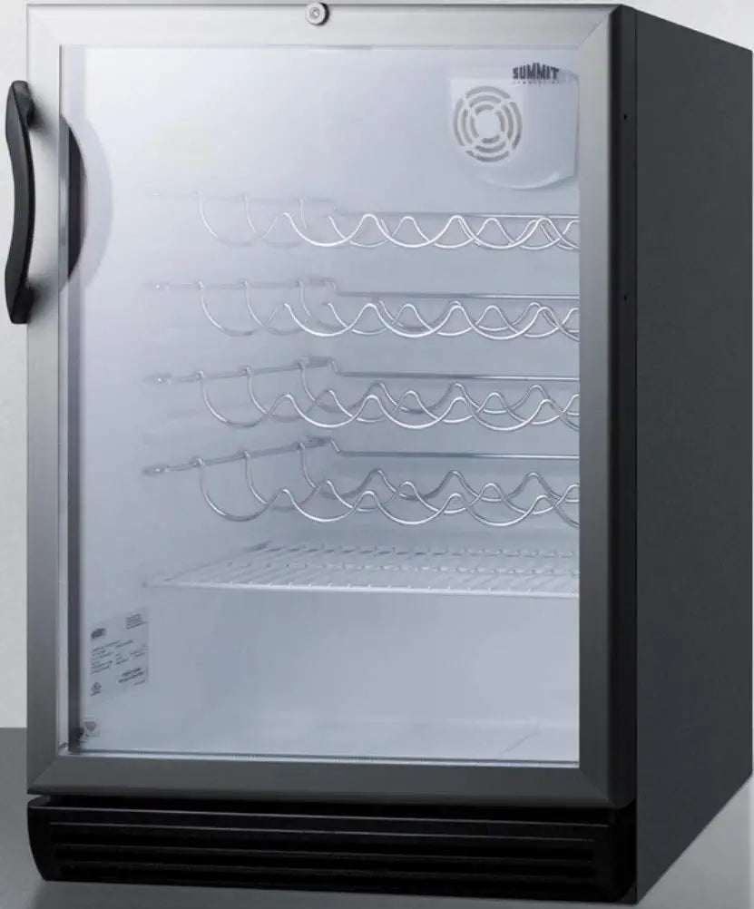 Summit SWC6GBLADA Wine Chiller Beverage Refrigerator, Glass/Black