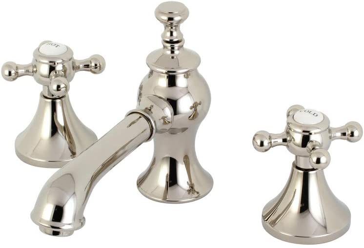 Kingston Brass KC7066BX English Country Widespread Bathroom Faucet, Polished Nickel