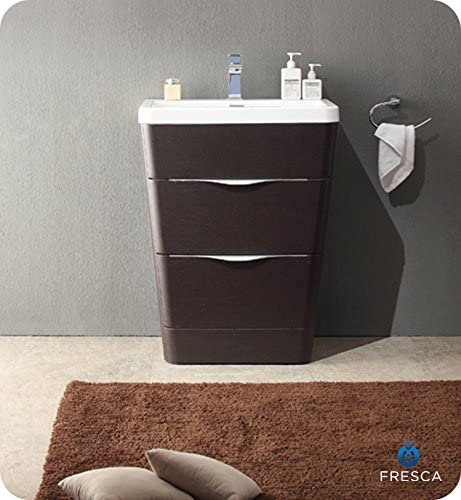 Fresca Milano 26" Chestnut Modern Bathroom Cabinet w/Integrated Sink